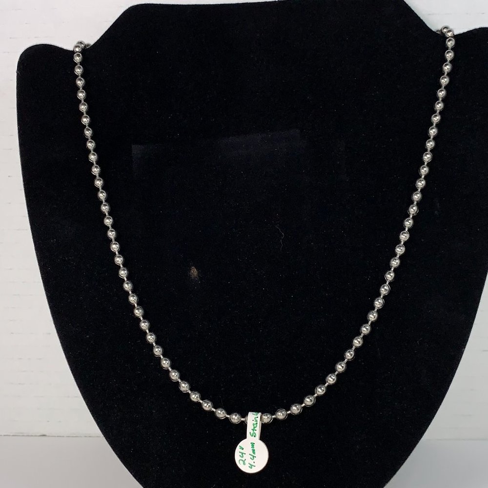 24" 4.4mm Ball Chain Steel Necklace